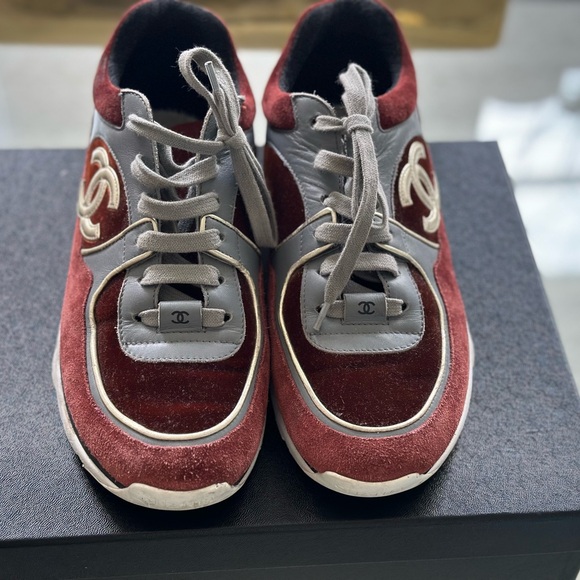 USED WOMEN CHANEL TRAINERS SUEDE - Picture 10 of 10